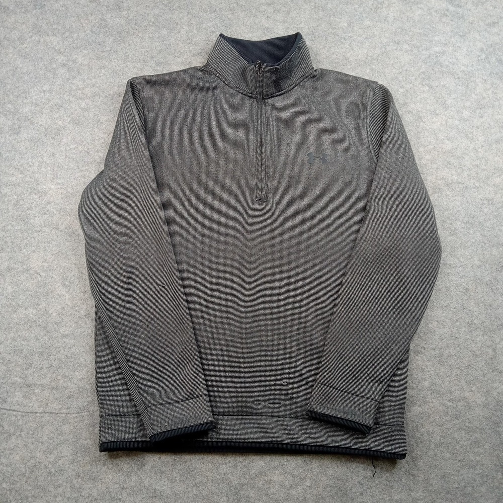 Under Armour Sweater Mens Medium Gray ColdGear Fleece‎ Golf Quarter Zip Pullover